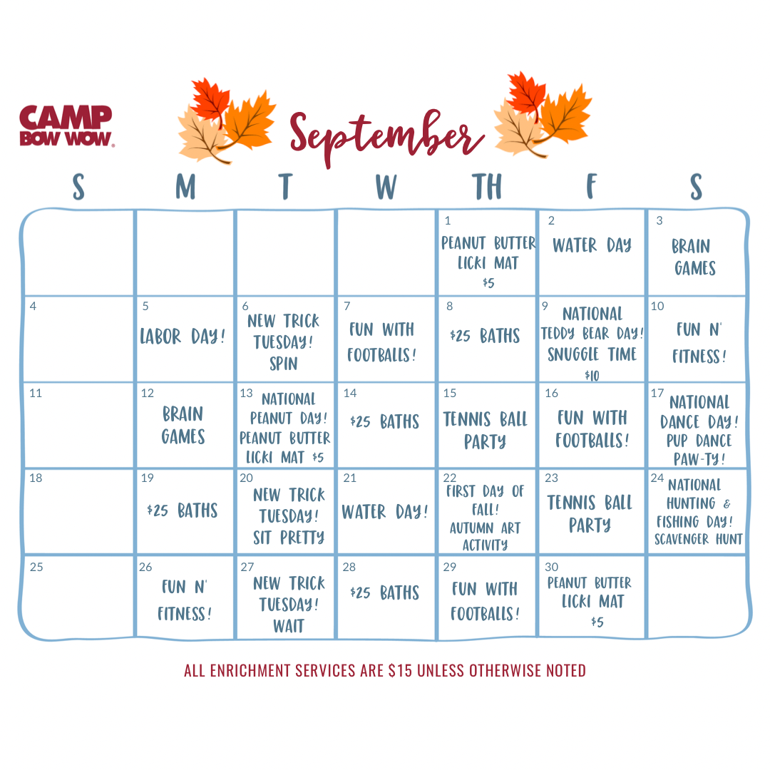 August Enrichment Calendar